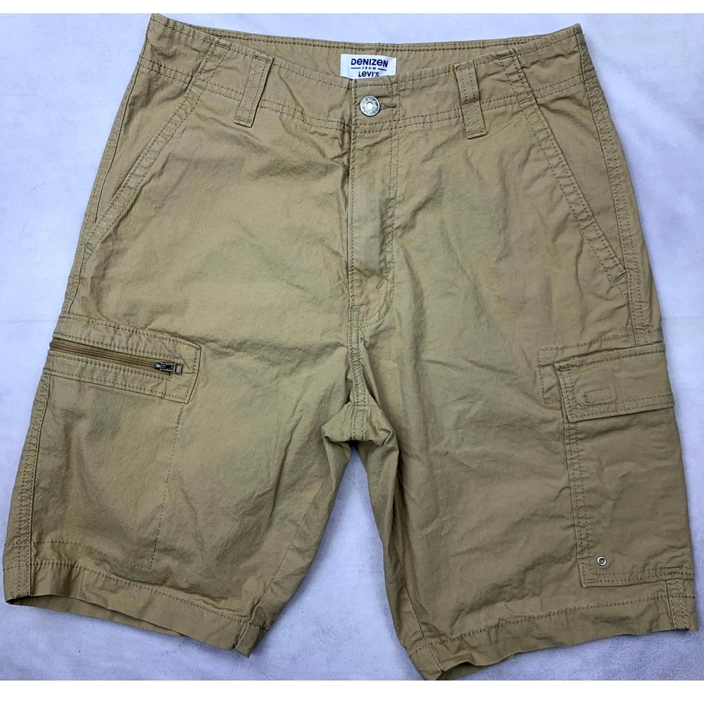 Denizen from Levi's Mens Tan Khaki Cargo Shorts Size 30 Ripstop Cotton Blend